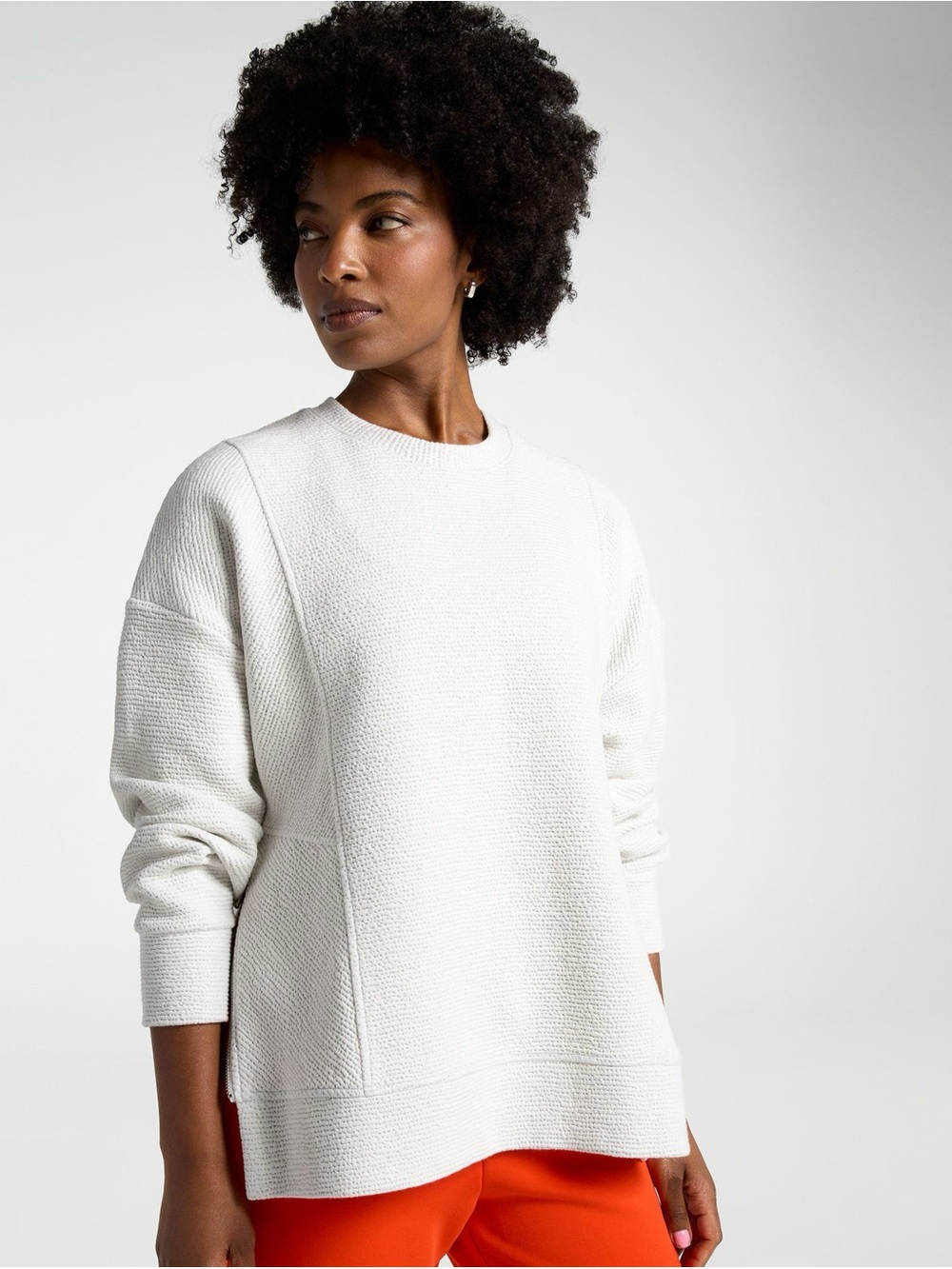 CALIA White Elevate Side Zip Oversized Tunic